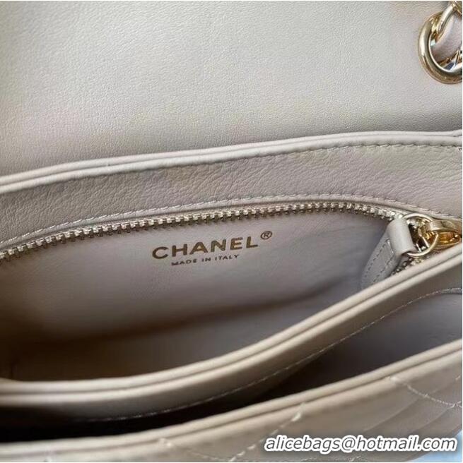 Original Cheap CHANEL mini flap bag AS2468 Apricot