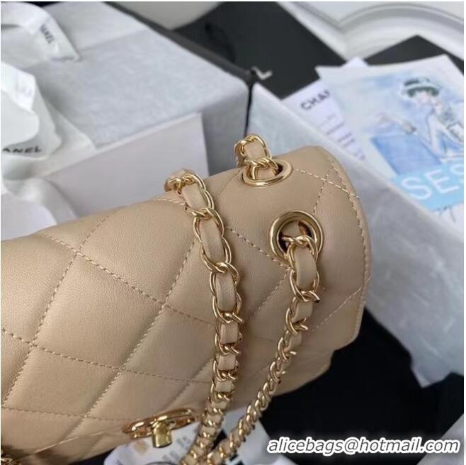 Original Cheap CHANEL mini flap bag AS2468 Apricot