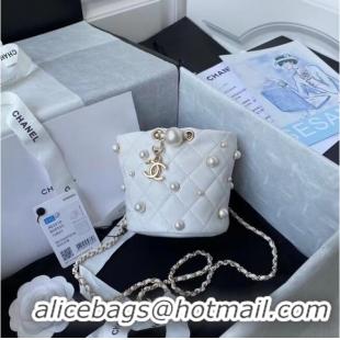 Cheap Price Chanel mini drawstring bag AS2518 White