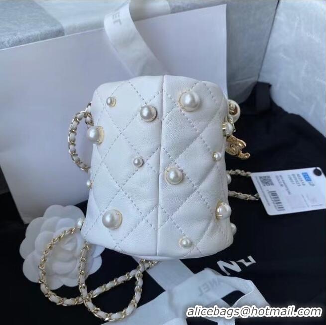 Cheap Price Chanel mini drawstring bag AS2518 White