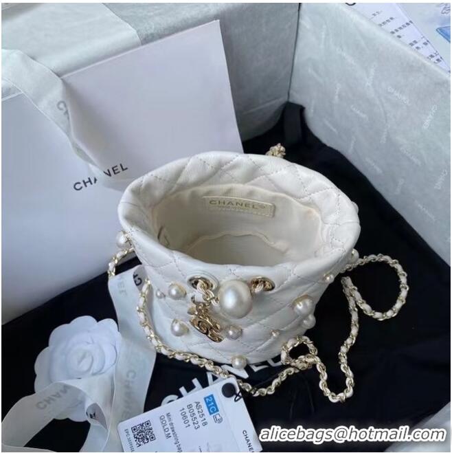 Cheap Price Chanel mini drawstring bag AS2518 White