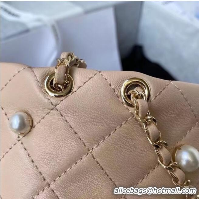 Classic Cheapest Chanel mini drawstring bag AS2518 Apricot