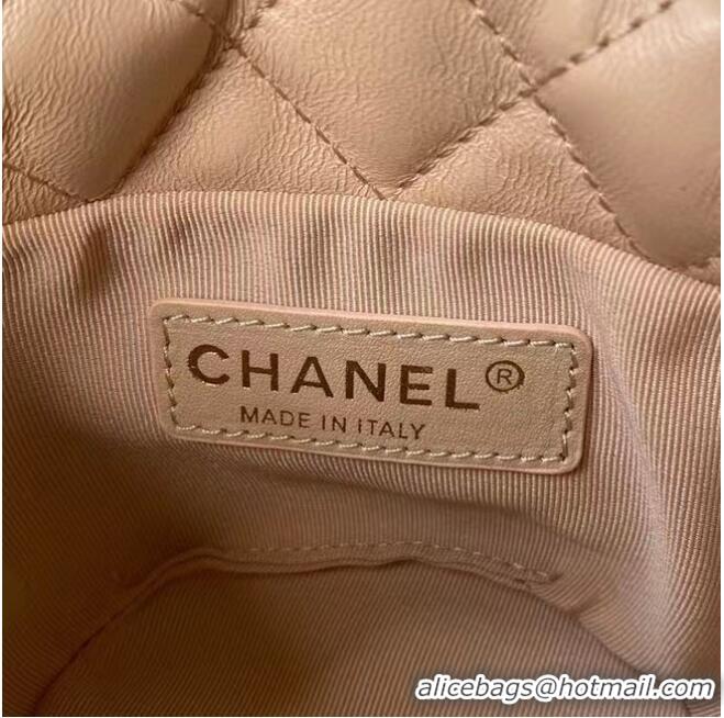 Classic Cheapest Chanel mini drawstring bag AS2518 Apricot