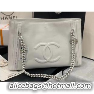 Well Crafted Chanel Original Leather Shopping Bag AS8473 White