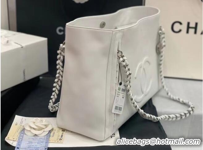 Well Crafted Chanel Original Leather Shopping Bag AS8473 White