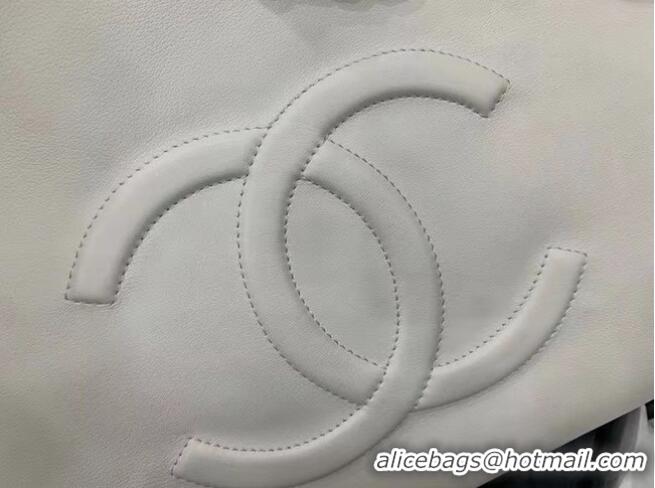 Well Crafted Chanel Original Leather Shopping Bag AS8473 White