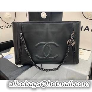 New Classic Chanel Original Leather Shopping Bag AS8473 Black