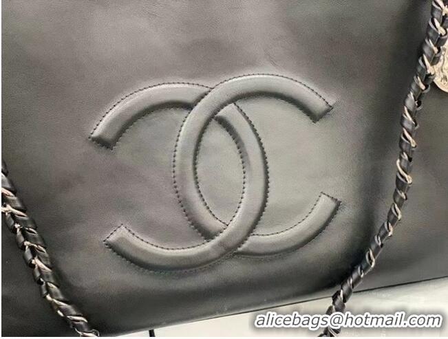 New Classic Chanel Original Leather Shopping Bag AS8473 Black