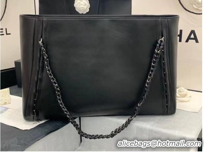 New Classic Chanel Original Leather Shopping Bag AS8473 Black