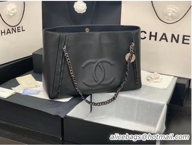 New Classic Chanel Original Leather Shopping Bag AS8473 Black