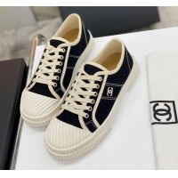 Top Quality Chanel Vintage Canvas Low-top Sneakers 21012501 Black