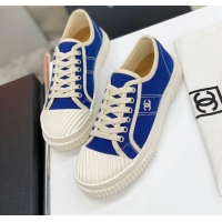 Best Design Chanel Vintage Canvas Low-top Sneakers 21012501 Blue