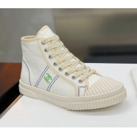 Super Quality Chanel Vintage Canvas High-top Sneakers 21012501 White 2021