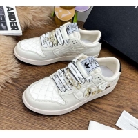 Best Product Chanel Quilted Leather Sneakers with LUCKY Charm 012701 White 2021