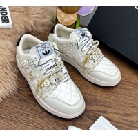 Most Popular Chanel Quilted Leather Sneakers with Tassel Charm 012703 White 2021