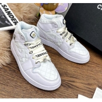 Feminine Chanel x Air Jordan AJ Leather Sneakers with Silk Laces 012705 White 2021