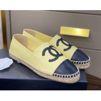 Classic Hot Chanel CC Lambskin Espadrilles 031029 Yellow 2021