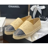 Best Price Chanel CC Lambskin Espadrilles 031029 Beige 2021