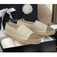 Purchase Chanel CC Lambskin Espadrilles 031029 Light Gray 2021