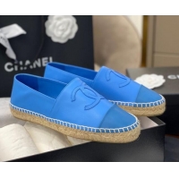 Best Price Chanel CC Lambskin Espadrilles 031029 Royal Blue 2021