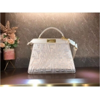 Trendy Design FENDI PEEKABOO ICONIC ESSENTIALLY leather bag F1516 white