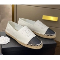 Fashion Chanel CC Lambskin Espadrilles 031029 White 2021