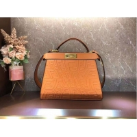 Famous Brand FENDI PEEKABOO ICONIC ESSENTIALLY leather bag F1519 orange