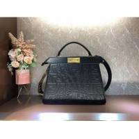 Top Grade FENDI PEEKABOO ICONIC ESSENTIALLY leather bag F1519 Black