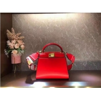 Traditional Discount FENDI PEEKABOO ISEEU SMALL leather bag F1615 Red