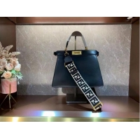 Famous Brand FENDI PEEKABOO ISEEU Medium Original Leather Bag F1688 Black