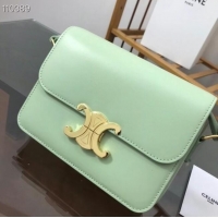 Classic Celine TEEN TRIOMPHE BAG IN SHINY CALFSKIN MINERAL 188423 light green