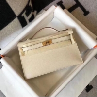 New Style Hermes Kelly 22cm Handle Bag Epsom Leather KL22 Cream