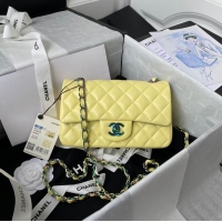 Good Quality Chanel Classic Flap Shoulder Bag Original Sheepskin leather Colors Buckle A01116 Yellow&Blue