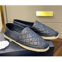 Best Luxury Chanel CC Quilted Lambskin Espadrilles 031070 Black 2021