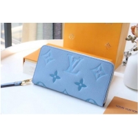 Well Crafted Louis Vuitton Monogram Empreinte ZIPPY WALLET M80403 blue