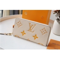 Top Design Louis Vuitton Monogram Empreinte ZIPPY WALLET M80403 Cream&Saffron