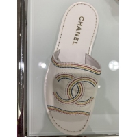 Best Price Chanel Slide CC Logo CH1456 White