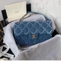 New Discount Design Chanel Denim Medium Flap Bag A57699 Blue 