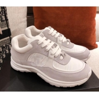 Perfect Chanel Suede Sneakers 031178 Light Grey 2021