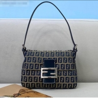 Low Cost Fendi Vintage Baguette FF Shoulder Bag FD0156 Blue 2021