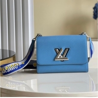 Top Design Louis Vuitton Epi Leather TWIST MM M57505 Bleuet Blue