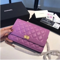 Top Quality BOY CHANEL Original Wallet on Chain A80287 Violet