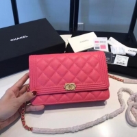 Best Grade BOY CHANEL Original Wallet on Chain A80287 Rose