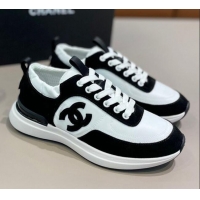 Best Price Chanel Suede and Nylon Sneakers G37122 Black/White 2021