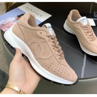 Super Quality Chanel Suede Sneakers G37307 Nude 2021