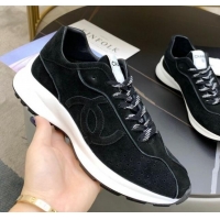 Cheap Price Chanel Suede Sneakers G37307 Black 2021