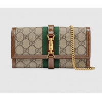 Hot Sell Cheap Gucci Jackie 1961 chain wallet 652681 Brown