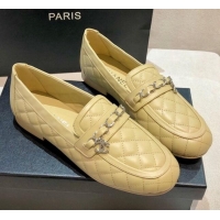 Low Price Chanel Lambskin Loafers G37312 Apricot 2021