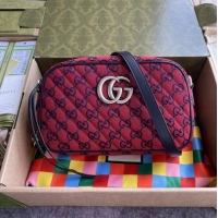 Top Grade Gucci GG Marmont Multicolor small shoulder bag 447632 Red