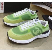 Duplicate Chanel Denim Sneakers G37122 Green 2021